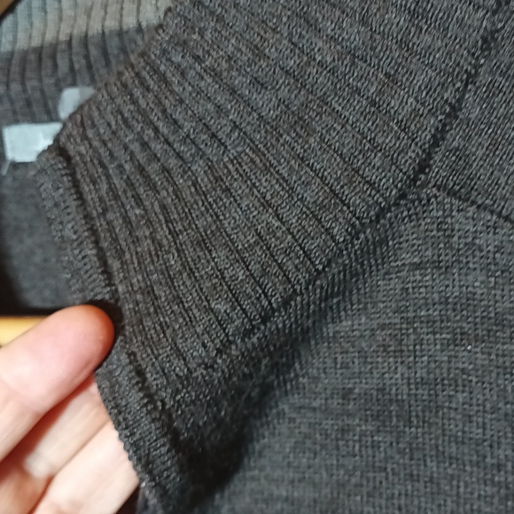 Smartwool taupe brown merino wool blend 1/2 zip pullover ribbed cuffs/hem Medium - Picture 4 of 12